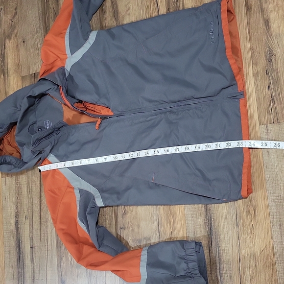 L.L. BEAN Gray Orange Nylon Hooded Windbreaker Jacket - Picture 15 of 16
